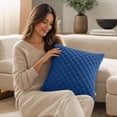 thumbnail image 4 of Textured Knit Throw Pillow Cover Soft Square Decorative Cushion Case for Outdoor Patio Sofa Couch and Home, 4 of 7