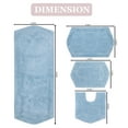 thumbnail image 2 of Home Weavers Waterford Collection 100% Cotton Non-Slip Bathroom Rug Set Machine Washable Bathroom Rug, Bath Rug, U Shaped Contour, Runner, Blue Color 4 Piece Bath rug set, 2 of 8