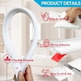 thumbnail image 5 of 67Inch Shower Threshold Water Dam, Self-Adhesive Silicone Shower Barrier Water Stopper Shower Door Bottom Seal Strip Shower Splash Guard for Bathroom Kitchen Bathtub, 5 of 6