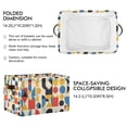 thumbnail image 2 of Yayeee 2 Pack Canvas Storage Basket with Handles for Shelves Fabric Bins Closet Organizer, Blue Geometric, 2 of 8