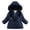 Navy, variant on Toddler Girls Winter Fa𝐮x F𝐮r Lined Hooded Coats Fleece Lined Lightweight Parka Baby Kids Sno𝐰 Puffer Down Jacket Outwear
