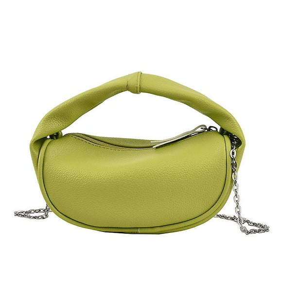 Green Small Crossbody Purse for Women, Mini Soft Crossbody Bag, Lightweight Clutch with Chain