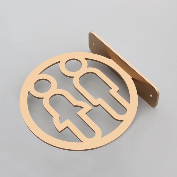 LOLIPPYY Double-Sided Acrylic Washroom Sign Men And Women Toilet Room Sign Bathroom Hanging Wall Mount Wc Signage For Office Home And Business Decor