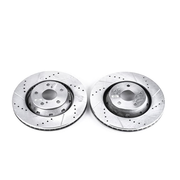 Power Stop Front Pair of Drilled and Slotted Brake Rotors JBR1390XPR