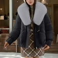 thumbnail image 4 of gbyLJF Women's Oversized Lightweight Quilted Jacket Solid Color Full Zipper Coat Winter Padded Jackets, 4 of 6