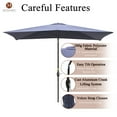 thumbnail image 6 of Mondawe 10' x 6'5 Patio Umbrella Navy Blue Rectangular Market Umbrella, 6 of 9