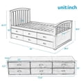 thumbnail image 6 of Harper & Bright Designs Twin Storage Bed Platform with 6 Drawers, Captain's Bed Wood Daybed Frame with Headboard and Foot-board for Teens Guests, 6 of 6