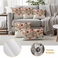 thumbnail image 6 of Orange Teal Fall Pumpkins Outdoor Waterproof Pillow Covers, Weeping Botanical Thanksgiving Decorative Square Throw Pillowcase Sofa Cushion Sham for Patio/Couch/Chair, 24"x24" 2 Pack, 6 of 8