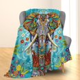 thumbnail image 2 of Hermosa manta de elefante: franela suave y liviana, manta mullida y difusa, perfecta para sofá, cama, viajes, exteriores, decoración acogedora para el hogar, para adultos, niños, mujeres y niñas, 60, 2 of 8
