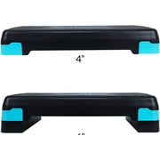 BalanceFrom Adjustable Workout Aerobic Stepper Step Platform Trainer, 27-Inch, Black/Blue