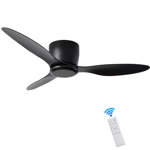 Pedestal Fan, 42" Flush Mount Ceiling Fan without light, 3 Reversible Blades, with 6 Speeds Reversible DC Motor,Low Profile Ceiling Fan with no light for Living Room Kitchen Bedroom, Tower Fan