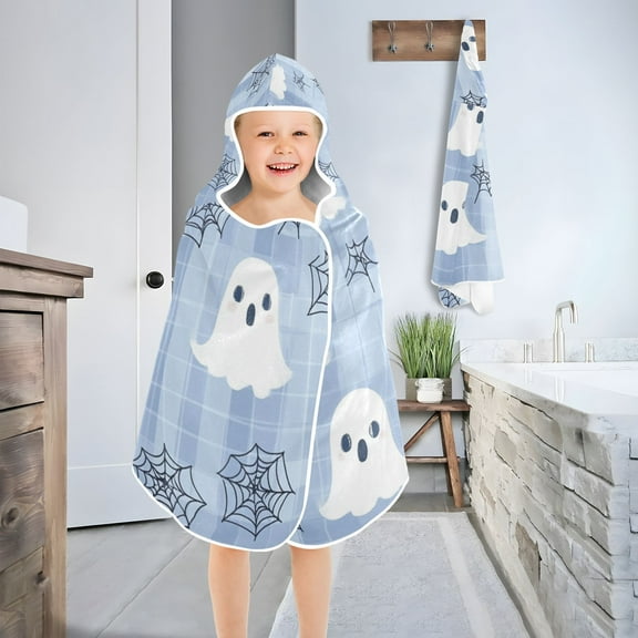 Halloween Ghosts Cute Toddler Bath Towel Baby Kid Bath Towels Beach Towel Super Soft and Absorbent for Girl Boy