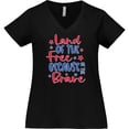 thumbnail image 3 of Inktastic Memorial Day Land of the Free Because of the Brave Women's Plus Size V-Neck T-Shirt, 3 of 5