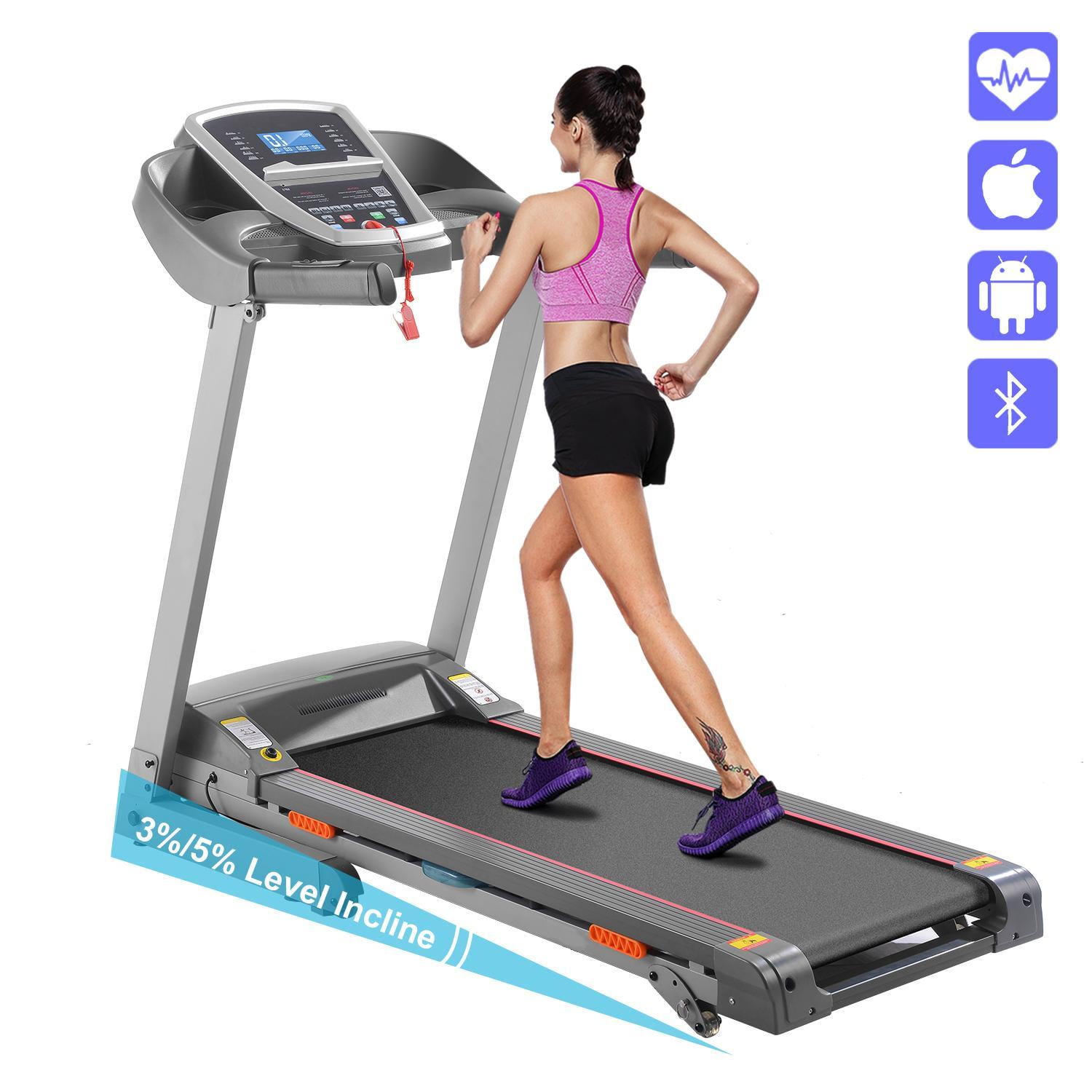 Clearance&Sale!!! ANCHEER 3.0HP APP Bluetooth Control Incline Electric Folding Treadmill With 3 5% Manual Incline... by