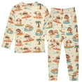 thumbnail image 2 of joogoo Cartoon Surfboard Dogs 2 Piece Long Sleeve Tee and Pants Cotton Pajama Set 5Y, 2 of 7