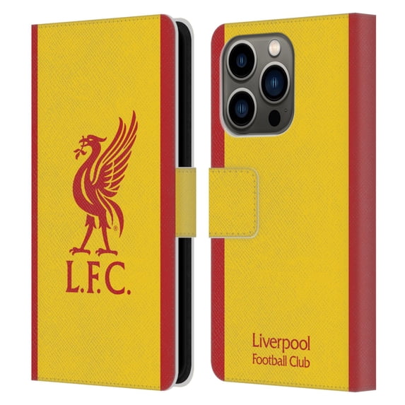 Head Case Designs Officially Licensed Liverpool Football Club 2021/22 Third Leather Book Wallet Case Cover Compatible with Apple iPhone 14 Pro