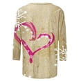 thumbnail image 4 of Wycnly Valentines Day Shirts Women 3/4 Sleeve Shirts for Women Valentines Day Trendy Heart Graphics Print Pullover Spring Lightweight Ladies Crewneck Blouses Tops Weekly, 4 of 5