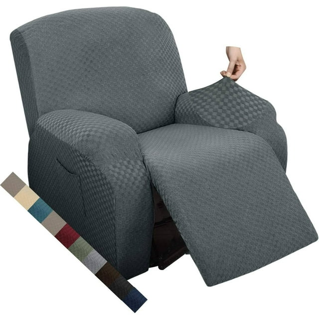 Wingback Chair Covers Piece Stretch Wing Chair Covers Soft Thick Wingback Armchair Slipcover High Back Furniture Protector Washable Dark