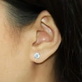 thumbnail image 2 of 18k White Gold Round Moissanite Stud Earrings (1ct TGW, 5mm, J-K)&nbsp;4-Prong Set, Push-Back by Diamond Wish, 2 of 4