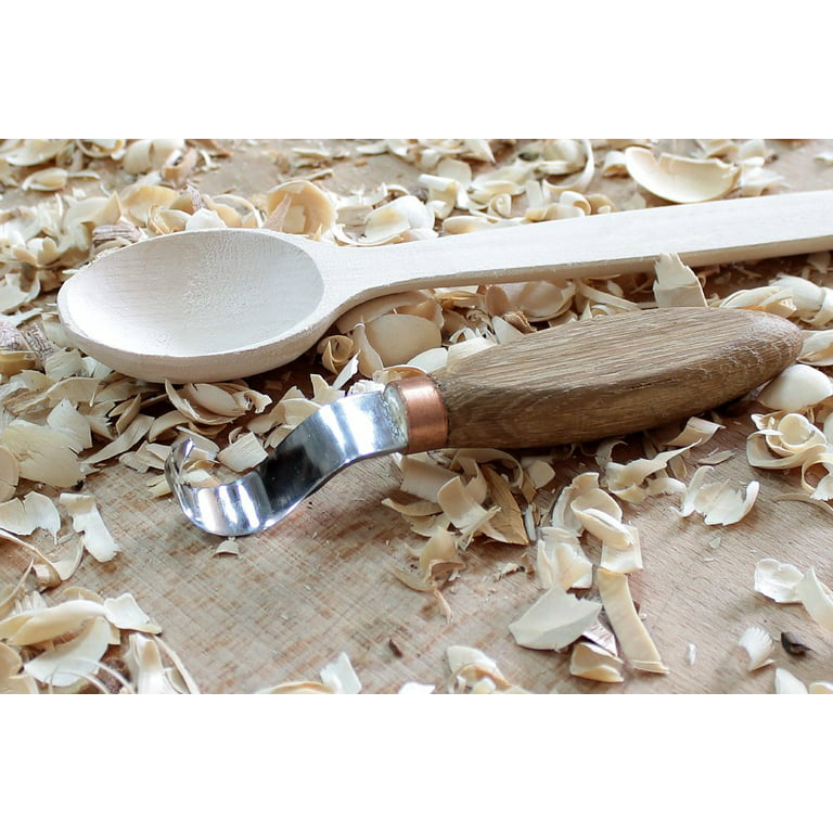 Wood Carving Hook Knife. Spoon Carving Tool for Spoons, Bowls, Kuksa and Cups Carvings - Right Handed - Basic Crooked Knife for Professional Spoon