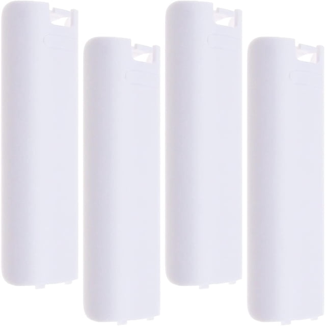 Create idea 4PCS Battery Back Door Cover Shell Compatible with Nintendo Wii Remote Controller Replacement Plastic Battery Lid White