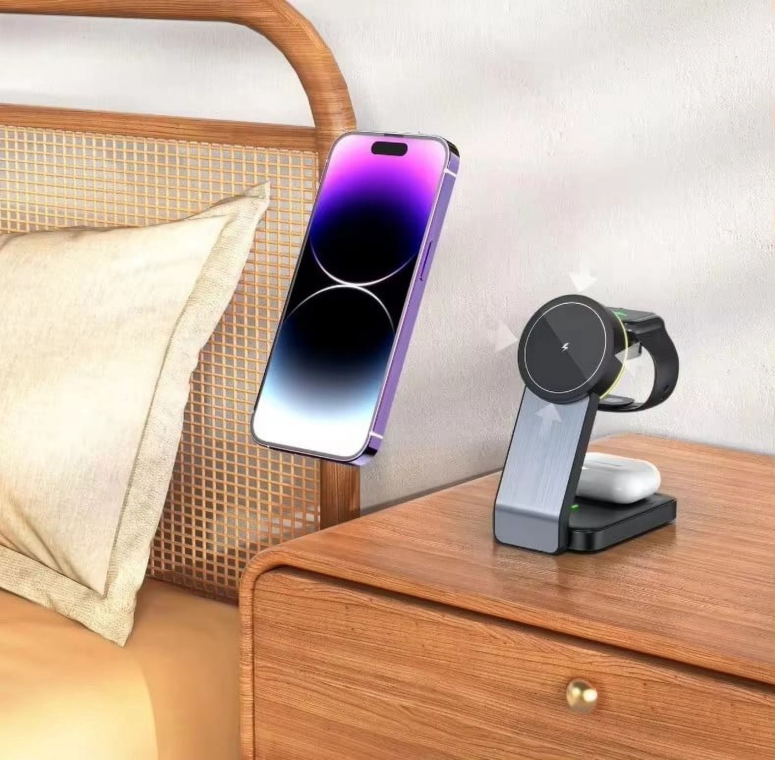 New Foldable Magnetic Three-in-One Wireless Charger Electrical Appliances Applicable iPhone Bracket Wireless Charger