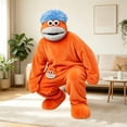 thumbnail image 2 of Faraee Kids Adults Funny Big Mouth Monster Footed Onesie Soft Plush Cartoon Jumpsuit with Shoes Silly Fleece Hooded Halloween Outfit, 2 of 6
