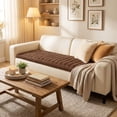 thumbnail image 2 of decorUhome Couch Covers for 2 Cushion Couch Sofa, Non Slip Fuzzy Couch Covers for Pets, Washable Slipcover for Dogs(Brown, 27.6" x 59"), 2 of 10