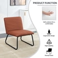 thumbnail image 2 of Miekor Furniture Brown minimalist armless sofa chair with PU backrest and black metal legs, suitable for offices, restaurants, kitchens, and bedrooms W5U291, 2 of 9