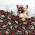 thumbnail image 3 of Naloa Red Rose Skull Dog Blanket, 3 Sizes Cat Blanket for Indoor Cats Large Medium Small Dog Gifts-Large, 3 of 8