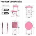 thumbnail image 3 of RELAX FIELD 3-Piece Outdoor Bistro Set, Folding Patio Furniture Set, Outdoor Table and Chairs Set for Patio, Garden, Balcony, 3 of 8