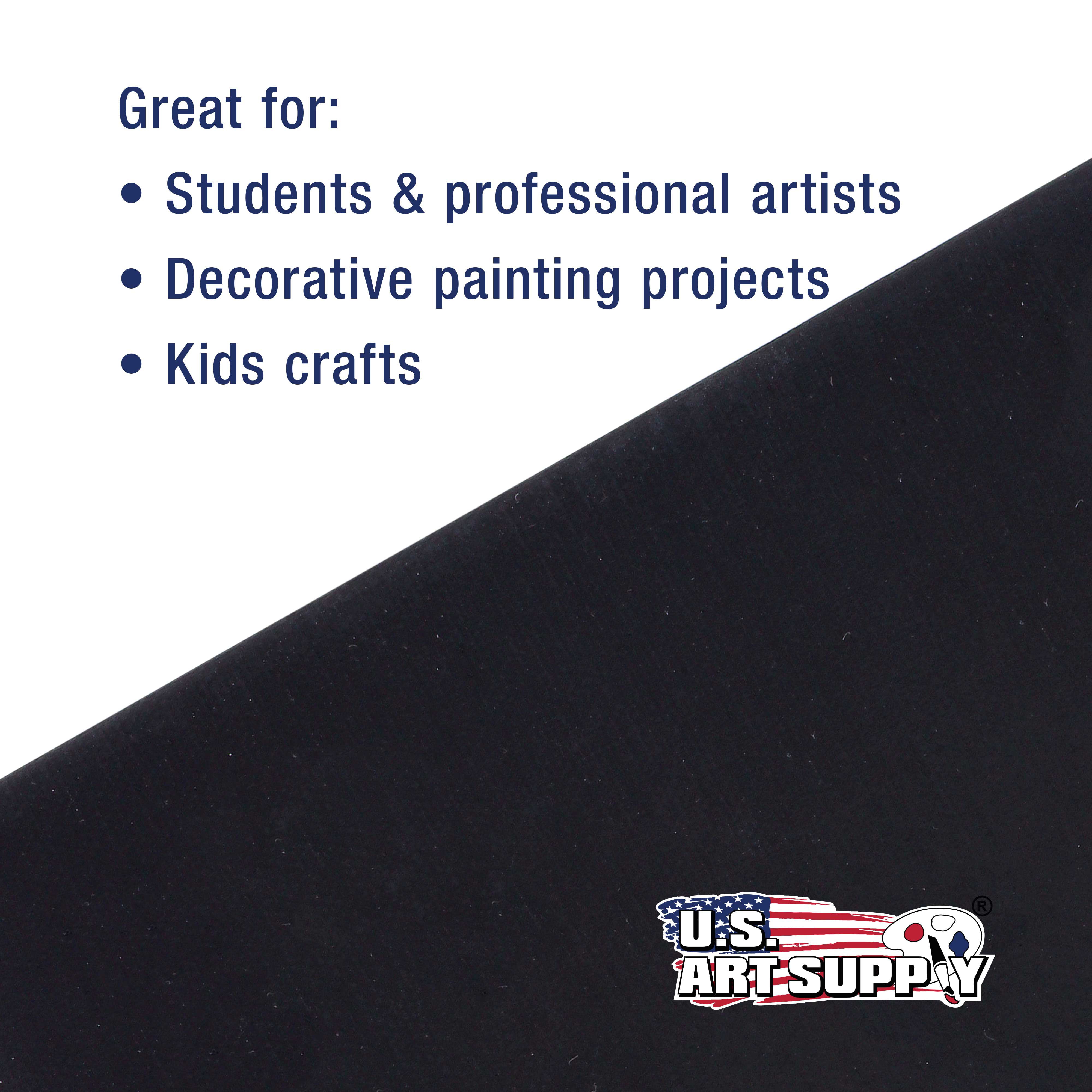 US Art Supply 8 X 10 inch Black Professional Artist Quality Acid Free Canvas Panels 6-Pack 1 Full Case of 6 Single Canvas Panels 