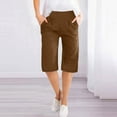 thumbnail image 3 of Casual Solid Pull-on Shorts for Women Cozy Lightweight Wide Leg Shorts Summer Trendy Beach for Lounge Daily, 3 of 7