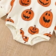 thumbnail image 6 of Douhoow Halloween Baby Pumpkin Romper 0-3Y Girls Boys Long Sleeve Sweatshirt Jumpsuits, 6 of 9