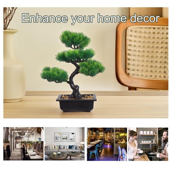 GOOHOCHY Faux Bonsai Tree Decorative Artificial Pine Tree for Indoor Use Realistic Plastic Bonsai for Home Bedroom and Living Room