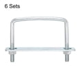 thumbnail image 3 of Uxcell Square U-Bolts, 6 Sets 92mm Inner Width 80mm Length M8 with Nuts and Plates, 3 of 5
