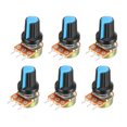 thumbnail image 5 of Uxcell 100K Variable Resistors Single Turn Rotary Carbon Film Taper Potentiometer 6packs, 5 of 5