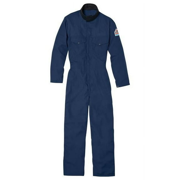 Bulwark 1064NV-LN-L Mens Lightweight FR-CP Industrial Coverall, Navy - Large - Long
