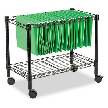 MYXIO ALEFW601424BL Single-Tier Rolling File Cart, 24W x 14D x 21H, Black
