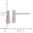 thumbnail image 4 of Sterling Silver Rh-Plated .52Cr Pink Sapphire/.03Cr White Sapphire Earrings (Width 3) (Length 10.3) - Jbsp, 4 of 5