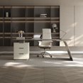thumbnail image 3 of Reception Small Office Desk Organizers Study Modern Modern Workflow Computer Desks Drawers Scrivania Ad Angolo Office Furniture My Lux Decor Round, 3 of 9