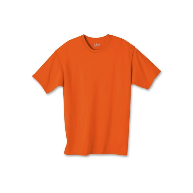Hanes T-Shirt en Coton pour Enfant Authentique Sans Étiquette, L, Orange