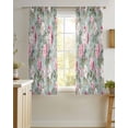 thumbnail image 4 of Vintage Spring Floral Sheer Curtains 39 Inch Length 2 Panels Set for Living Room/Bedroom, Botanical Summer Pink Green Kitchen Curtains Grommet Semi-Sheer Curtains Drapes Window Treatments 27.5"x39"x2, 4 of 7