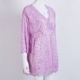 thumbnail image 2 of Seyurigaoka Female Tops, V-Neck Elbow Sleeve Lace Floral Plus Size Base Shirt, 2 of 5