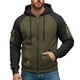 thumbnail image 3 of Ceisia Men's Long Sleeve Jacket Drawstring Full-Zip with Kanga Pocket Color Block Sweatshirts Casual Hoodies Army Green XXL Gift, 3 of 5