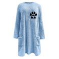 thumbnail image 4 of Gibobby Sudaderas con cremallera Sudadera con capucha de felpa con bolsillo y manga larga holgada con cuello redondo y estampado de amor para mujer (Azul, M), 4 of 5