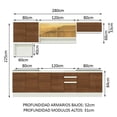 thumbnail image 2 of Cocina Integral Completa 280cm Genova Madesa 04 - Blanco/Marrón, 2 of 8