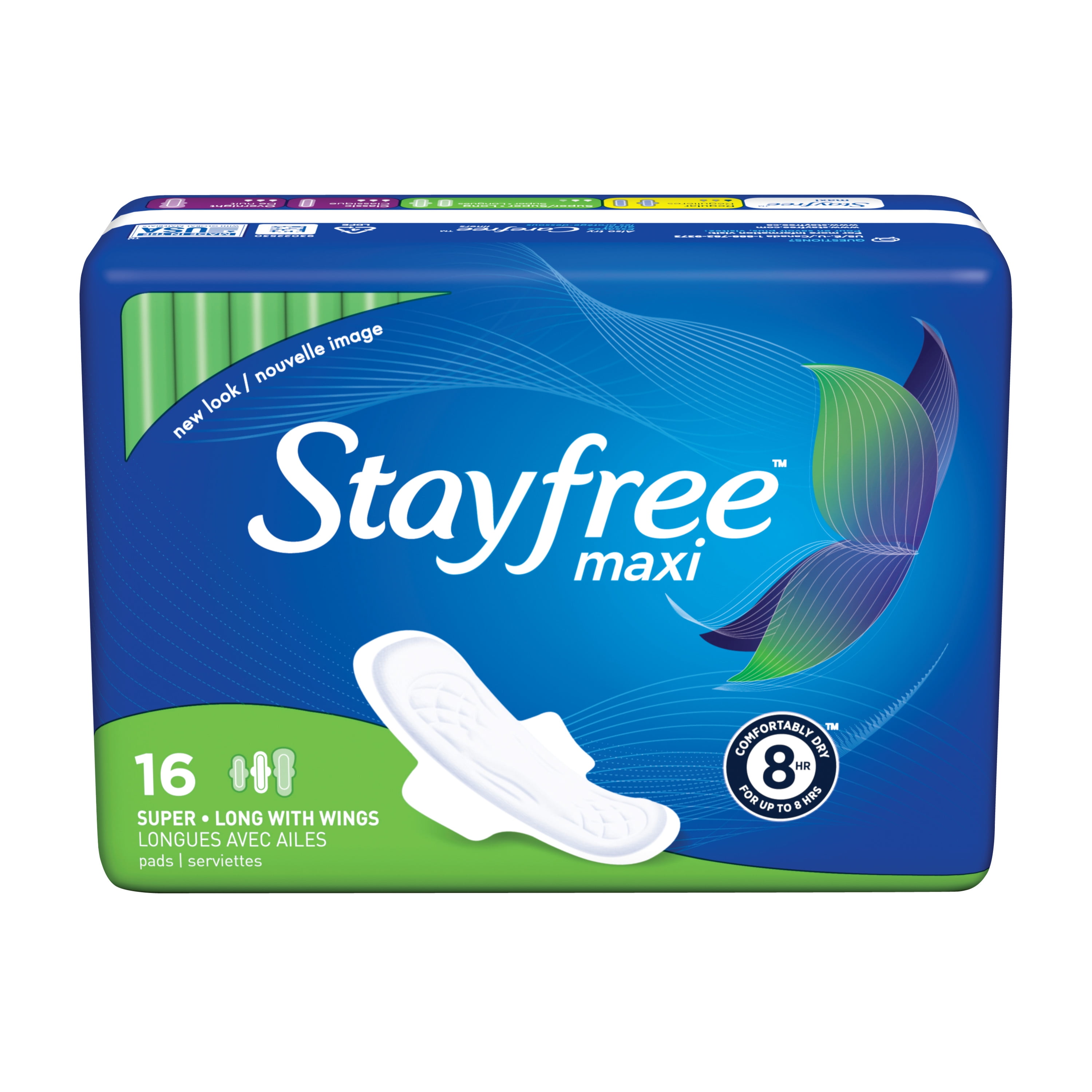 Stayfree Maxi Pads With Wings, Super Absorbency, Long Length, 16ct