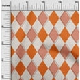 thumbnail image 2 of oneOone Rayon Orange Fabric Argyle Diy Clothing Quilting Fabric Print Fabric By Yard 56 Inch Wide, 2 of 4