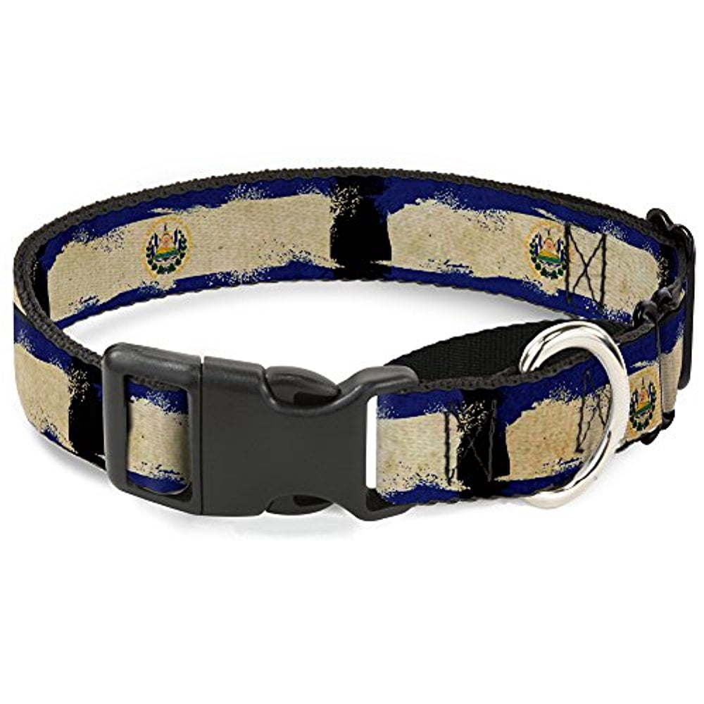 Buckle-Down El Salvador Flag Distressed Painting Martingale Dog Collar